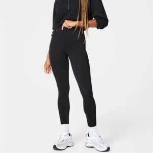 Spanx Black High Waist Compression Leggings Pants | XLarge XL, 26” Inseam